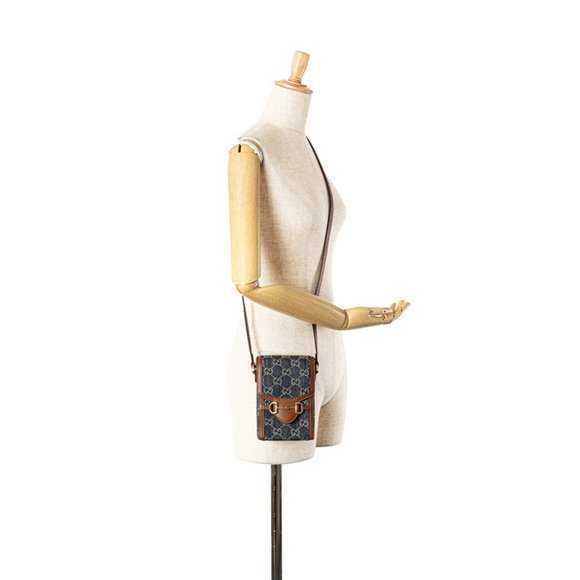 GUCCI GG Denim Horsebit 1955 Shoulder Bag 625615 Indigo Blue - Picture 8 of 8